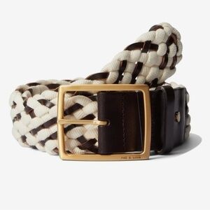 rag & bone Jumbo Boyfriend Woven Leather Belt SMALL